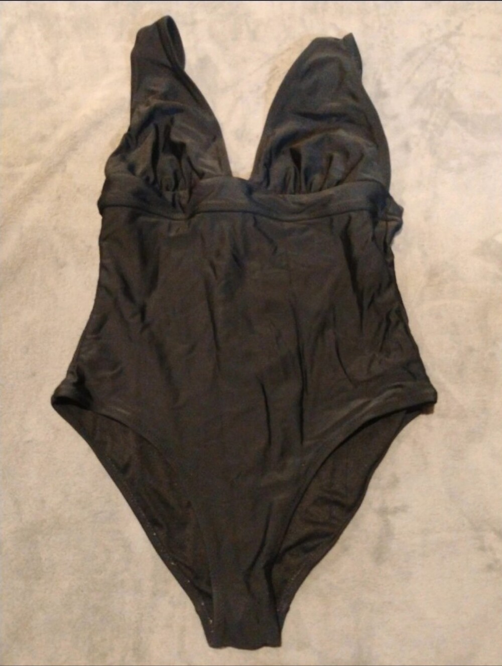 Old Navy Black Deep V-Neck Plunge Halter One Piece Swimsuit - M